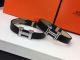 Perfect Replica Hermes Leather Bracelet-Black And Diamond (9)_th.JPG